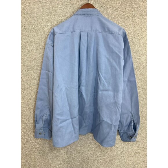 Marv Holland Button Down Shirt Men Size 3XLR Blue Long Sleeve Firewall Workwear - Picture 11 of 11
